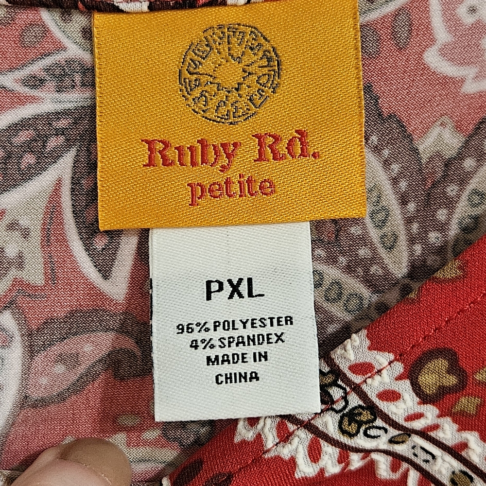 Ruby Rd. Red Paisley Women's Top - Picture 6 of 6